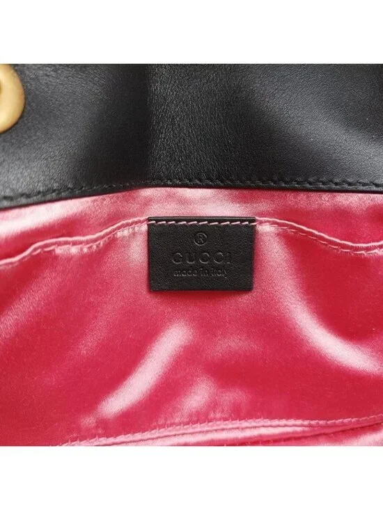 Gucci GG Marmont Black Multicolor Velour Messenger Bag - Picture 10 of 16